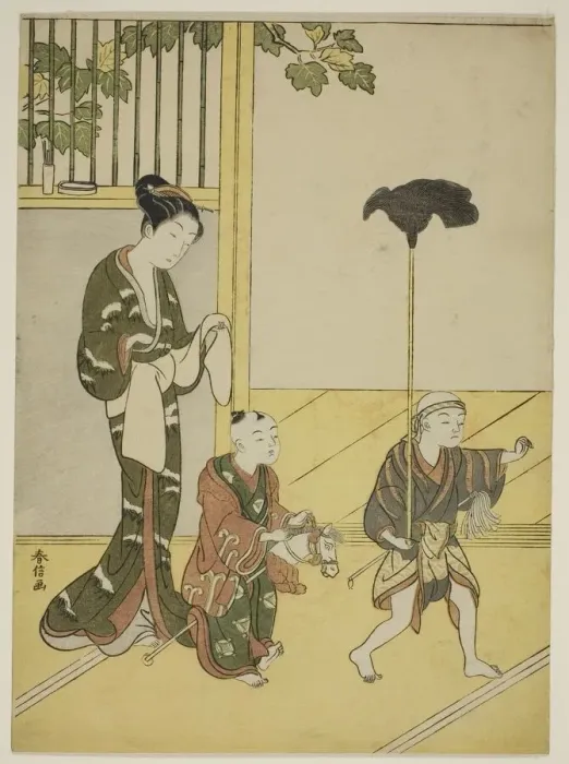 Framed Print : Playing Daimyos Procession, c. 1768 / 69. Creator: Suzuki Harunobu Framed Print : Playing Daimyos Procession, c. 1768 / 69. Creator: Suzuki Harunobu