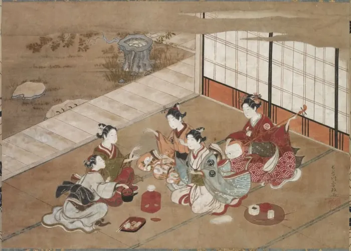 Framed Print : Playing the Hand Game, c. 1760. Creator: Yasumasa Hasegawa (Japanese) Framed Print : Playing the Hand Game, c. 1760. Creator: Yasumasa Hasegawa (Japanese)