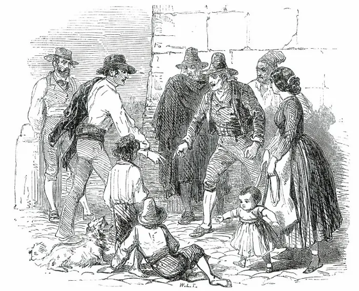 Framed Print : Playing at Morra - Rome, 1850. Creator: Unknown Framed Print : Playing at Morra - Rome, 1850. Creator: Unknown