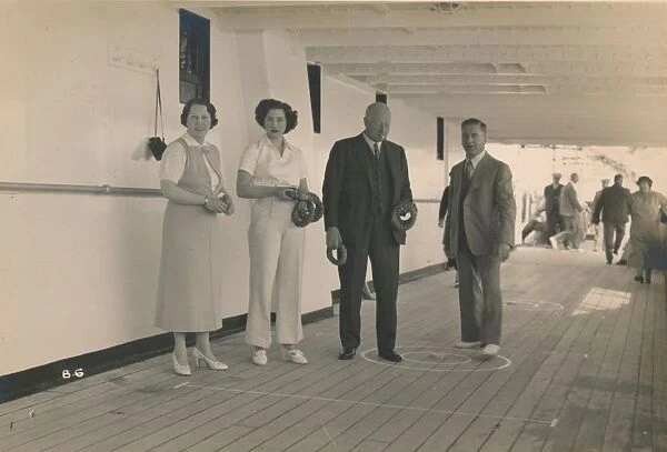 Playing quoits on board the SS Arandora Star, 1936