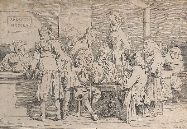 Playing Tric Trac, 1763. 1763. Creator: Philip James de Loutherbourg