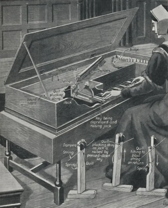 Framed Print : Playing the Virginal in Olden Times, c1934 Framed Print : Playing the Virginal in Olden Times, c1934