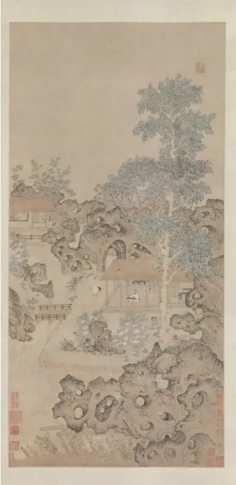 Framed Print : Playing the zither for a crane, mid-16th century. Creator: Unknown Framed Print : Playing the zither for a crane, mid-16th century. Creator: Unknown