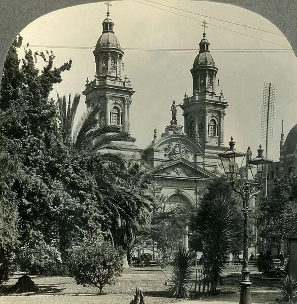 The Plaza de Armas and Cathedral, Santiago, Chile, c1930s. Creator: Unknown