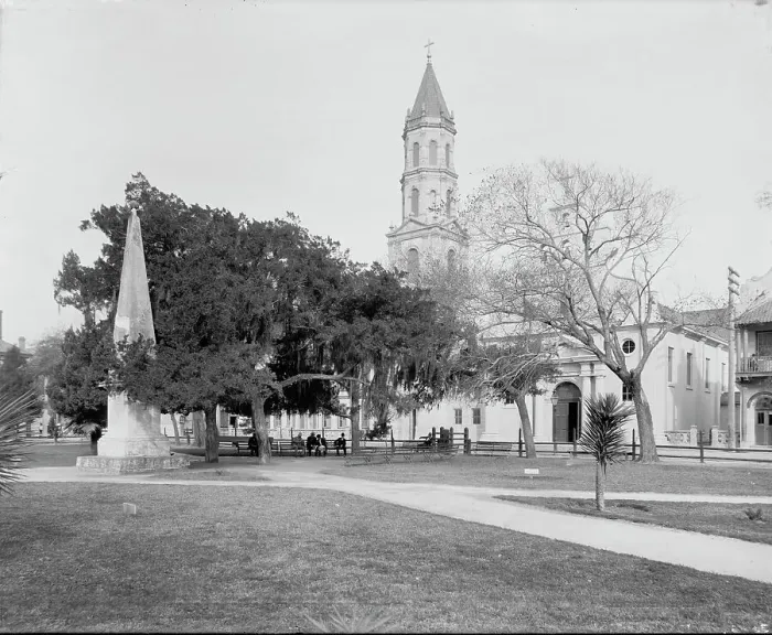 Framed Print : The Plaza [de la Constitucion], St. Augustine, c.(between 1880 and 1897). Creator: William H. Jackson