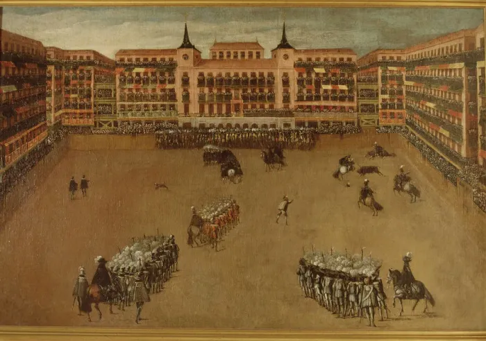 Framed Print : The Plaza Mayor of Madrid during a royal bullfighting party, 1664 Framed Print : The Plaza Mayor of Madrid during a royal bullfighting party, 1664