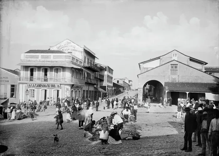 Framed Print : Plaza, Tampico, between 1880 and 1897. Creator: William H. Jackson Framed Print : Plaza, Tampico, between 1880 and 1897. Creator: William H. Jackson