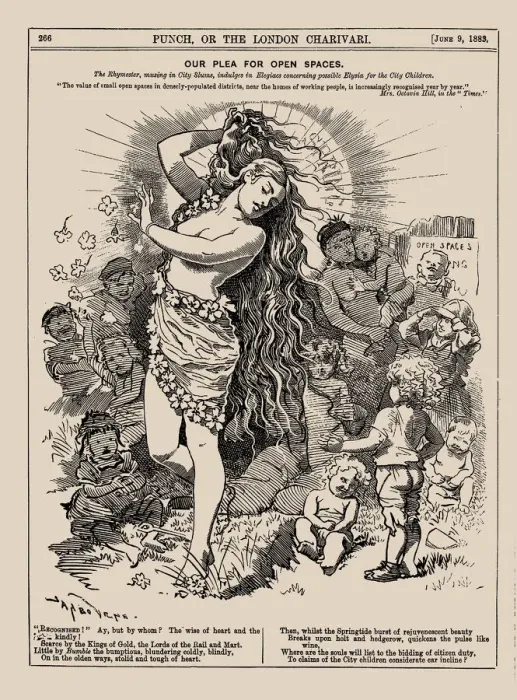 Framed Print : Our Plea for Open Spaces. (Punch, June 1883), 1883. Creator: Sambourne Framed Print : Our Plea for Open Spaces. (Punch, June 1883), 1883. Creator: Sambourne