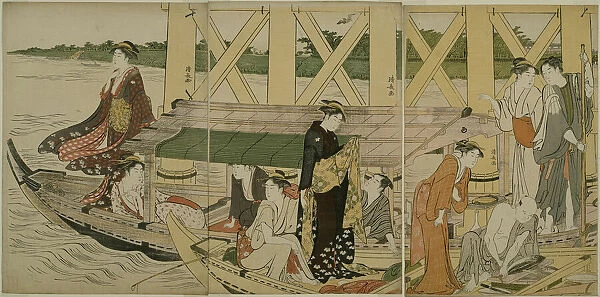 Pleasure Boats below Azuma Bridge, c. 1784. Creator: Torii Kiyonaga