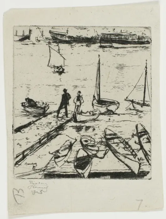 Framed Print : Pleasure Boats, Chelsea, 1888-89. Creator: Theodore Roussel Framed Print : Pleasure Boats, Chelsea, 1888-89. Creator: Theodore Roussel