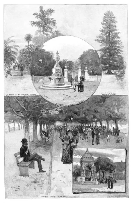 Framed Print : Pleasure gardens, Sydney, New South Wales, Australia, 1886. Artist: WJ Smedley Framed Print : Pleasure gardens, Sydney, New South Wales, Australia, 1886. Artist: WJ Smedley