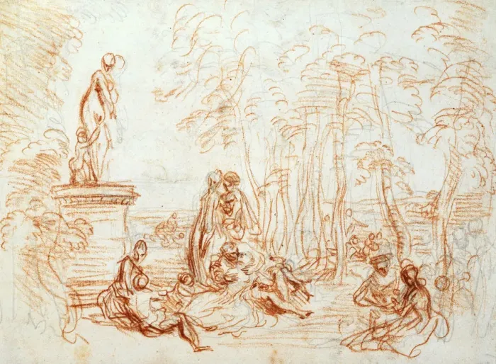 Framed Print : The Pleasure of Love, sketch, 18th century. Artist: Jean-Antoine Watteau Framed Print : The Pleasure of Love, sketch, 18th century. Artist: Jean-Antoine Watteau
