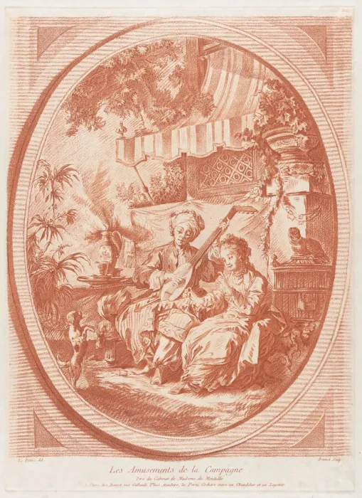 Framed Print : The Pleasures of the Countryside, mid to late 18th century. Creator: Louis Marin Bonnet Framed Print : The Pleasures of the Countryside, mid to late 18th century. Creator: Louis Marin Bonnet