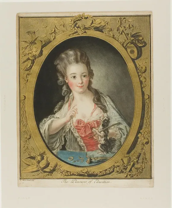 Framed Print : The Pleasures of Education, 1777. Creator: Louis Marin Bonnet Framed Print : The Pleasures of Education, 1777. Creator: Louis Marin Bonnet