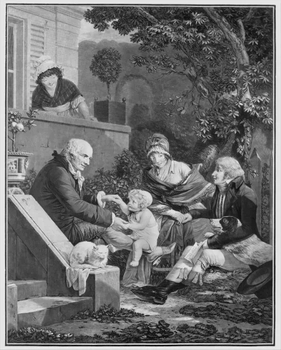 Framed Print : The Pleasures of Fatherhood. n. d. Creator: Philibert Louis Debucourt Framed Print : The Pleasures of Fatherhood. n. d. Creator: Philibert Louis Debucourt