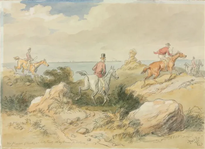 Framed Print : The Pleasures of Hunting. Creator: Hablot Knight Browne (British, 1815-1882) Framed Print : The Pleasures of Hunting. Creator: Hablot Knight Browne (British, 1815-1882)