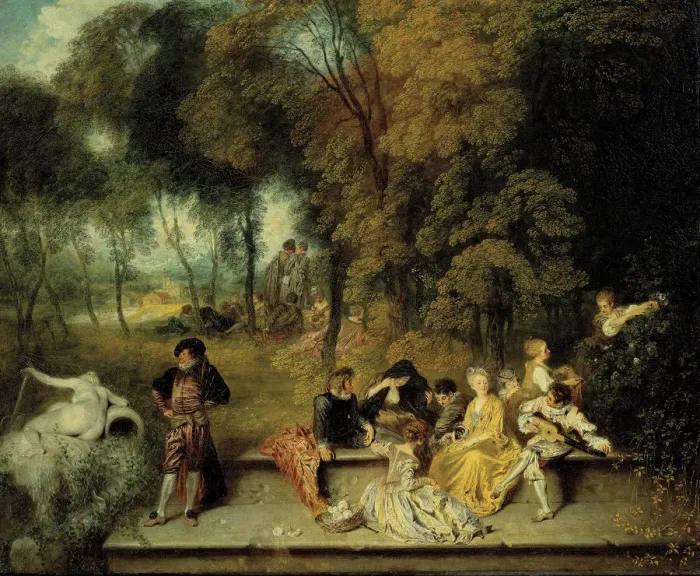 Framed Print : Pleasures of Love, ca. 1718-1719. Artist: Watteau, Jean Antoine (1684-1721) Framed Print : Pleasures of Love, ca. 1718-1719. Artist: Watteau, Jean Antoine (1684-1721)
