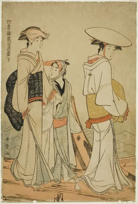 Framed Print : Pleasures of the Four Seasons: Colors and Scents of Flowers, left (Shiki no asobi hana... c. 1783. Creator: Kitagawa Utamaro) Framed Print : Pleasures of the Four Seasons: Colors and Scents of Flowers, left (Shiki no asobi hana... c. 1783. Creator: Kitagawa Utamaro)