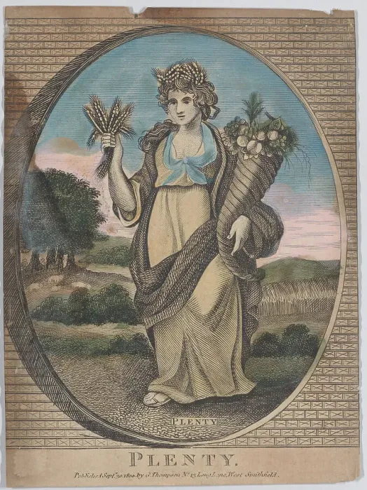 Framed Print : Plenty, September 30, 1800. Creator: Anon Framed Print : Plenty, September 30, 1800. Creator: Anon