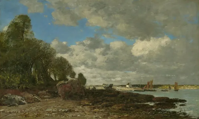 Framed Print : Plougastel, The Ferry Crossing, 1873. Creator: Eugene Louis Boudin Framed Print : Plougastel, The Ferry Crossing, 1873. Creator: Eugene Louis Boudin
