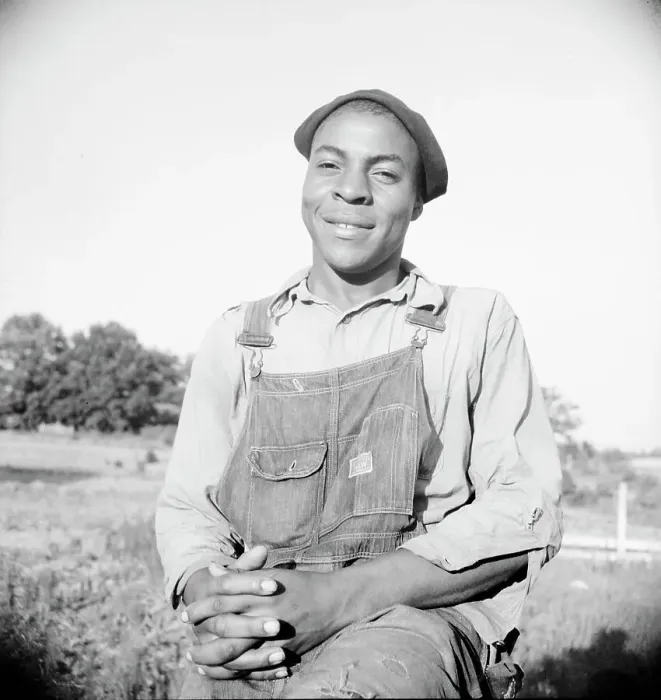 Framed Print : Plough boy sitting on fence after a day's work, Eutaw, Alabama, 1936. Creator: Dorothea Lange Framed Print : Plough boy sitting on fence after a day's work, Eutaw, Alabama, 1936. Creator: Dorothea Lange