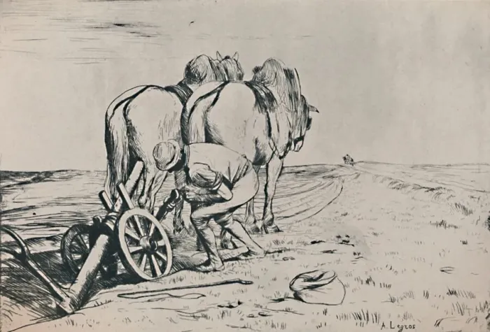 Framed Print : The Plough, mid-late 19th century, (1946). Artist: Alphonse Legros