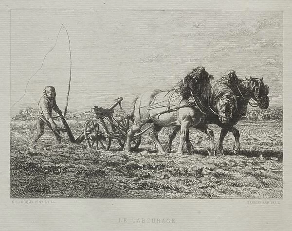 Ploughing. Creator: Charles-Emile Jacque (French, 1813-1894)