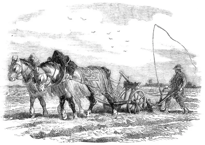 Framed Print : Ploughing in France, 1854. Creator: Unknown Framed Print : Ploughing in France, 1854. Creator: Unknown