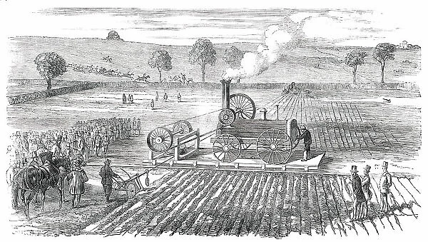 Ploughing by Steam - Trial at Grimsthorpe, by Lord Willoughby d'Eresby, 1850. Creator: Unknown
