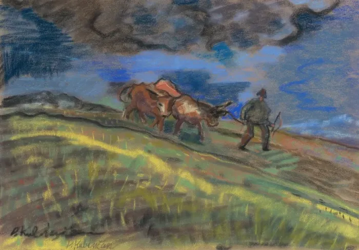 Framed Print : Ploughman, 1930-1935. Creator: Arnold Peter Weisz-Kubincan Framed Print : Ploughman, 1930-1935. Creator: Arnold Peter Weisz-Kubincan