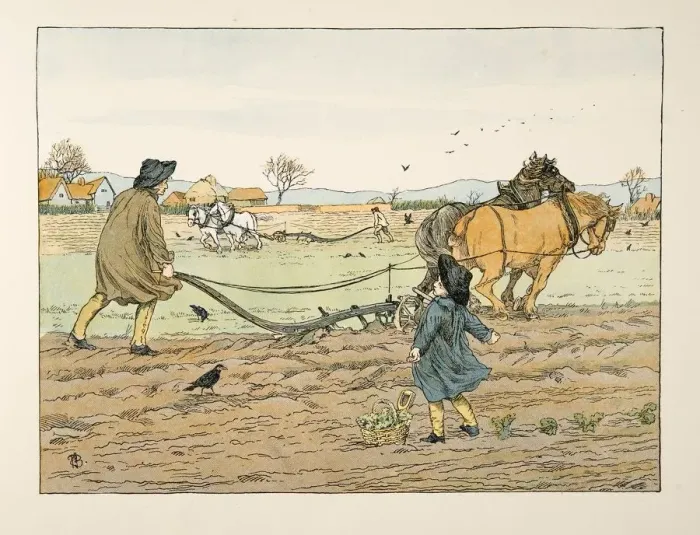 Framed Print : The Ploughman, from Four and Twenty Toilers, pub. 1900 (colour lithograph) Framed Print : The Ploughman, from Four and Twenty Toilers, pub. 1900 (colour lithograph)