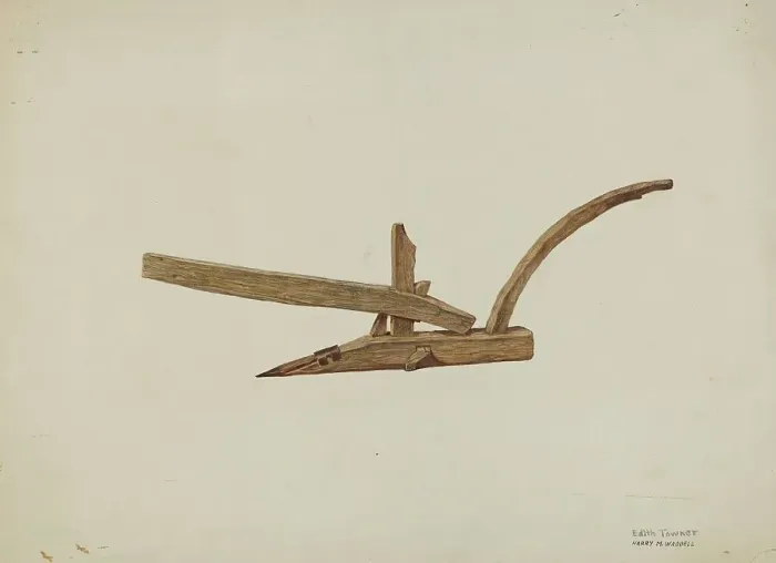 Framed Print : Plow, c. 1940. Creator: Edith Towner Framed Print : Plow, c. 1940. Creator: Edith Towner