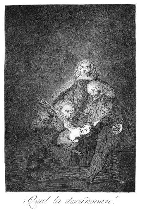 Framed Print : How they pluck her!, 1799. Artist: Francisco Goya Framed Print : How they pluck her!, 1799. Artist: Francisco Goya