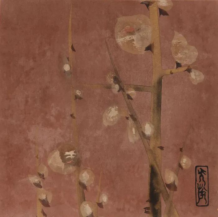 Framed Print : Plum blossoms, Edo period, late 16th-early 17th century. Creator: Hon'ami Koetsu Framed Print : Plum blossoms, Edo period, late 16th-early 17th century. Creator: Hon'ami Koetsu