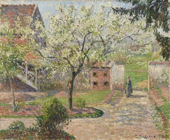 Framed Print : Plum Trees in Blossom, Eragny. The Painters Home, 1894 Framed Print : Plum Trees in Blossom, Eragny. The Painters Home, 1894