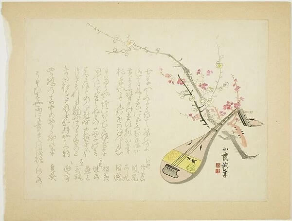 Plums and Biwa, 1860s. Creator: Tanomura Shosai