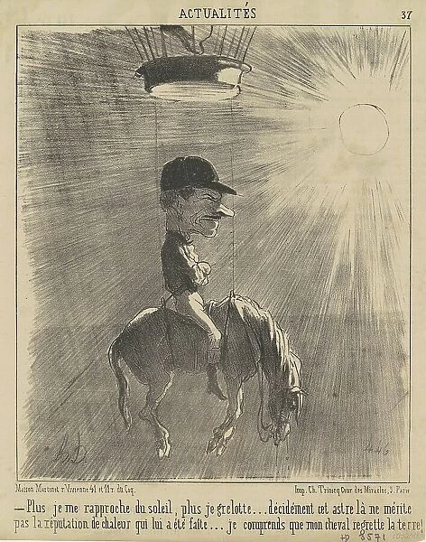 Plus je me rapproche du soleil... 19th century. Creator: Honore Daumier