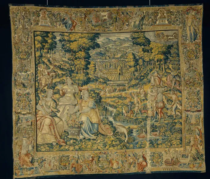 Framed Print : Pluto and Proserpina with Falconry, Flanders, c. 1600. Creator: Erasmus de Pannemaker Framed Print : Pluto and Proserpina with Falconry, Flanders, c. 1600. Creator: Erasmus de Pannemaker