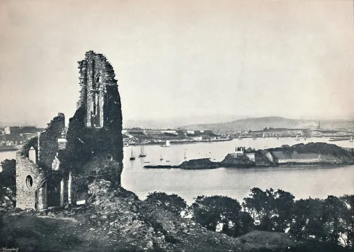 Framed Print : Plymouth - Drakes Island, from Mount Edgcumbe, 1895 Framed Print : Plymouth - Drakes Island, from Mount Edgcumbe, 1895