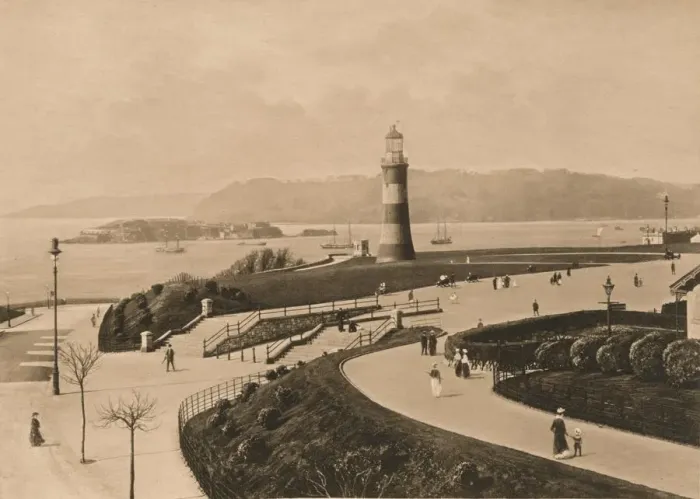 Framed Print : Plymouth Hoe and Sound and Mouth of the Tamar, 1902 Framed Print : Plymouth Hoe and Sound and Mouth of the Tamar, 1902