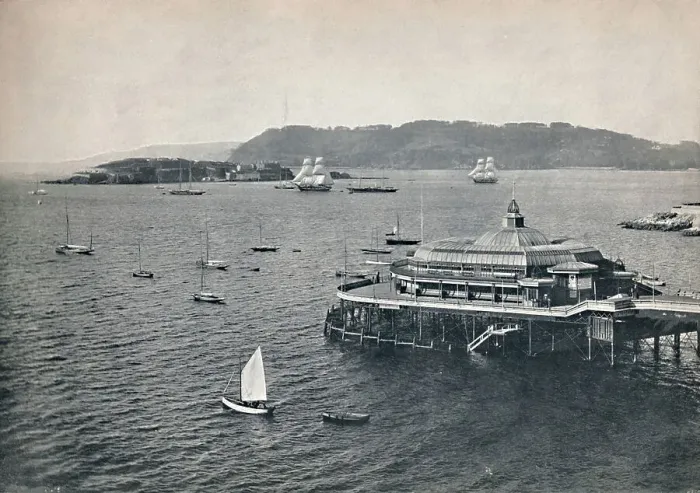 Framed Print : Plymouth - The Pier, 1895