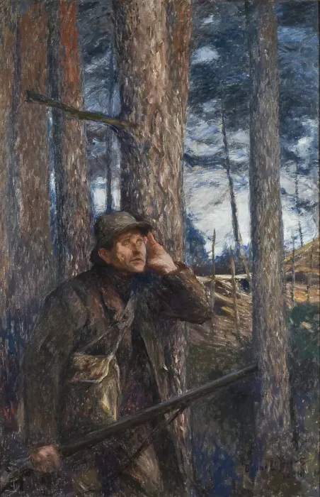 Framed Print : A Poacher, 1894. Creator: Bruno Liljefors Framed Print : A Poacher, 1894. Creator: Bruno Liljefors
