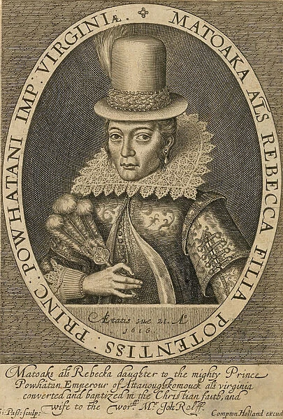 Pocahontas, 1616. Creator: Passe, Simon de (um 1595-1647)