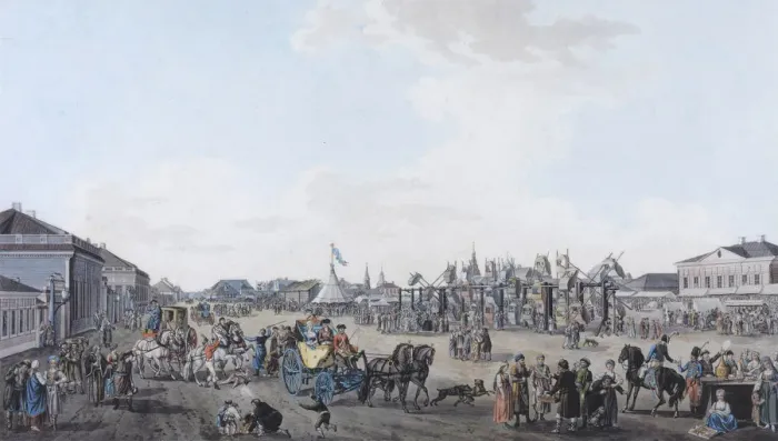 Framed Print : The Podnovinskoye Suburb in Moscow during the Holy Week, 1800s Framed Print : The Podnovinskoye Suburb in Moscow during the Holy Week, 1800s
