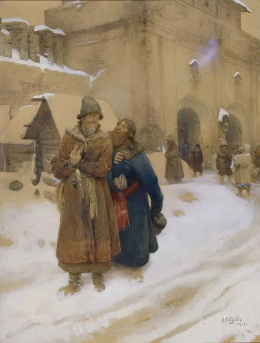 Framed Print : Podyachy, 1913. Artist: Lebedev, Klavdi Vasilyevich (1852-1916) Framed Print : Podyachy, 1913. Artist: Lebedev, Klavdi Vasilyevich (1852-1916)