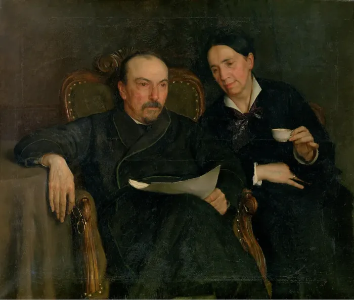 Framed Print : The Poet Jan Van Beers and his Wife, The Artist's Parents, c1880s. Creator: Jan Van Beers Framed Print : The Poet Jan Van Beers and his Wife, The Artist's Parents, c1880s. Creator: Jan Van Beers