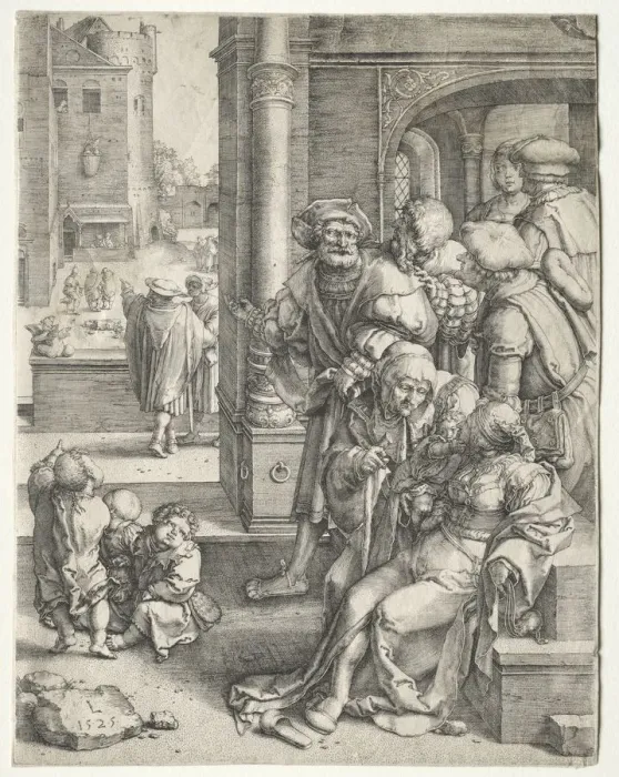 Framed Print : The Poet Virgil Suspended in a Basket, 1525. Creator: Lucas van Leyden (Dutch, 1494-1533) Framed Print : The Poet Virgil Suspended in a Basket, 1525. Creator: Lucas van Leyden (Dutch, 1494-1533)