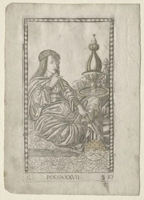 Framed Print : Poetry (from the Tarocchi, series C: Liberal Arts, #27), before 1467 Framed Print : Poetry (from the Tarocchi, series C: Liberal Arts, #27), before 1467