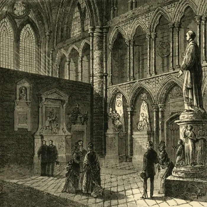 Framed Print : Poets Corner, Westminster Abbey, (1881). Creator: Unknown Framed Print : Poets Corner, Westminster Abbey, (1881). Creator: Unknown