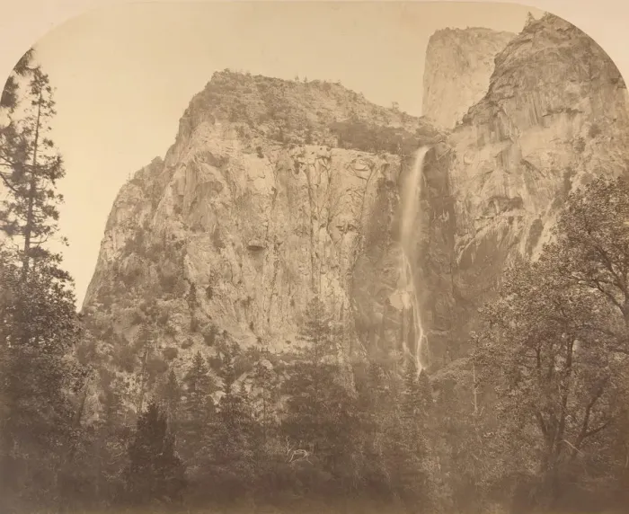 Framed Print : Pohono, Bridal Veil, 900 Feet, Yosemite, 1861. Creator: Carleton Emmons Watkins Framed Print : Pohono, Bridal Veil, 900 Feet, Yosemite, 1861. Creator: Carleton Emmons Watkins
